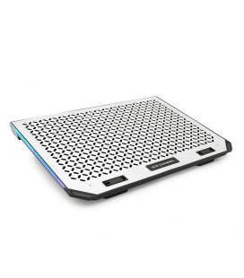 Підставка під ноутбук IceCoorel A17, 10-15.6", 6 * 80mm 1800±10% RPM, корпус пластик + алюміній, 2xUSB 2.0, 366x256x23mm, RGB, B