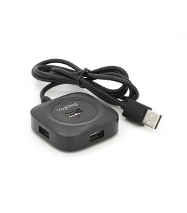 Хаб VEGGIEG V-U2406 USB 2.0 4 порта, 480Mbts, живлення від USB, Black, 1,0m, Box