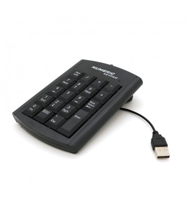 Цифрова клавіатура USB для ноутбука, довжина кабеля 130см (126х93х20 мм) Black, 19к, Blister-box