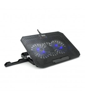 Підставка під ноутбук XSTRIKE XS-11, 10-17", 2*140mm 1300±10% RPM, корпус пластик+алюміній, 2xUSB 2.0, 371x266x30mm, RGB, Box Q2