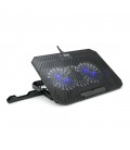 Підставка під ноутбук XSTRIKE XS-11, 10-17", 2*140mm 1300±10% RPM, корпус пластик+алюміній, 2xUSB 2.0, 371x266x30mm, RGB, Box Q2