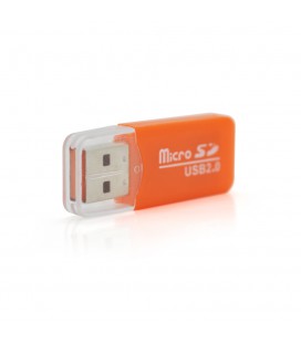 Кардридер універсальний MERLION CRD-1OR TF/Micro SD, USB2.0, Orange, OEM Q50