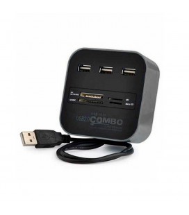 Хаб-кардрідер універсальний CUB3, 3 порти, Black, Блистер