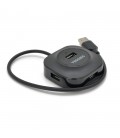 Хаб VEGGIEG V-U2405 USB 2.0 4 порти, 480Mbts, живлення від USB, Black, 0,3m, Box