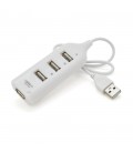Хаб USB 2.0 4 порти, White, 480Mbts живлення від USB, Blister Q200