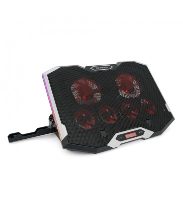 Подставка под ноутбук IceCoorel K9, 10-17', 4*100mm 1400±10% RPM + 4*70mm 2500±10%RPM, корпус пластик+алюминий, 2xUSB2.0, 410x29