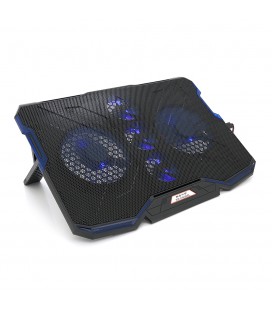 Підставка під ноутбук IceCoorel A2, 10-15.6", 2*140мм + 3*70мм 1400±10% RPM, корпус пластик, 2xUSB 2.0, 410x290x26mm, Blue, Box,