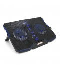 Підставка під ноутбук IceCoorel A2, 10-15.6", 2*140мм + 3*70мм 1400±10% RPM, корпус пластик, 2xUSB 2.0, 410x290x26mm, Blue, Box,