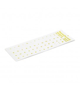 Наклейки на прозорі клавіатуру з жовтими літерами Рус. Q100