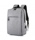 Рюкзак для ноутбука Merlion 14", вихід під USB-кабель, 32х11х41 см, Grey