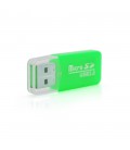 Кардрідер універсальний MERLION CRD-1GR TF / Micro SD, USB2.0, Green, OEM Q1500