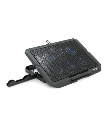 Підставка під ноутбук XSTRIKE XS-55, 10-17", 5*70мм 2200±10% RPM, корпус пластик+алюміній, 2xUSB 2.0, 356x259x28mm, RGB, Box Q20