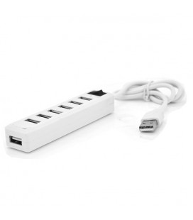 Хаб USB 2.0 7 портів, White, 480Mbts живлення від USB, з вимикачем, Blister Q100