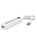 Хаб USB 2.0 7 портів, White, 480Mbts живлення від USB, з вимикачем, Blister Q100