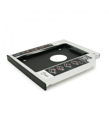 Адаптер підключення HDD 2.5'' 9.5 mm у відсік привода ноутбука SATA/mSATA (HDC-25), корпус aluminum, Blister, Q100