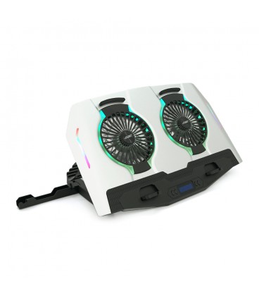 Подставка под ноутбук IceCoorel N9, 10-18', 2*125mm 1400±10% RPM, корпус пластик+алюминий, 2xUSB 2.0 + LCD display, 461x298x52mm