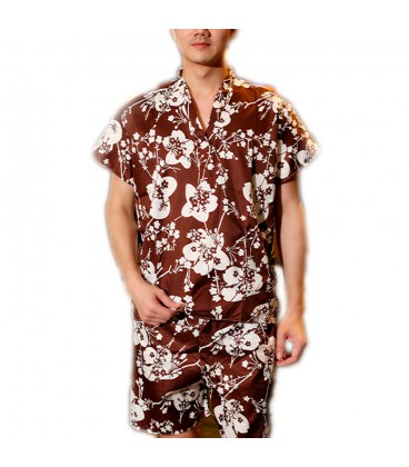 Чоловік банний костюм, короткий рукав, коричневий