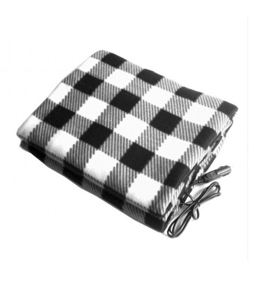 Електропростирадло автомобільне, живлення від прикурювача 12V, 150х110 см, з регулюванням температури, Black-white