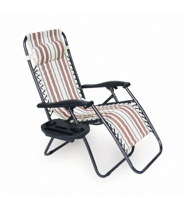 Крісло-шезлонг YT36696, 1800*650*1150мм, Brown/White OEM