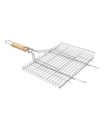 Решетка нержавеющая прямоугольная для гриля - барбекю 360*250 мм, ОЕМ