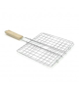 Решiтка для гриля, 20х21 см, дерев'яна ручка, нержавіюча сталь