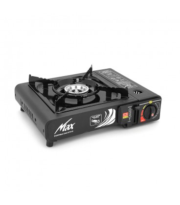 Портативна газова плита MAX-664, під газові балони бутан та пропан-бутан, Black, Box