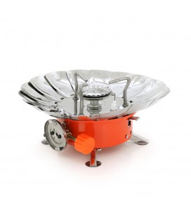 Туристическая газовая горелка K-203 с пьезоподжигом и защитой от ветра под газовые баллоны бутан, Box