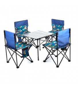 Раскладной стол для пикника с 4 стульями, стол-53х53х50см, стул-37х37х30см, алюміній+тканина, Gray, Bag