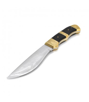 Нож для кемпинга SC-8114, Steel + black wood, Чехол