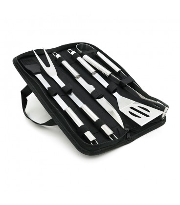 Набор из 5 аксессуаров для гриля, щипцы, вилка, лопатка, нож, кисточка, 0,730 кг