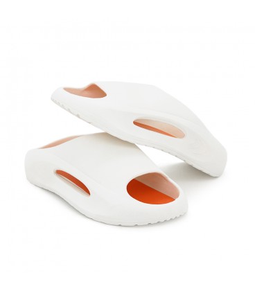 Летние тапочки, силиконовая подошва, размер 38 (длина стельки 24,5 см), White/Orange