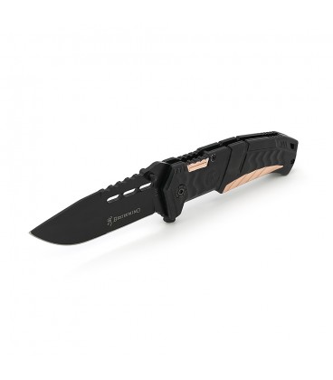 Ніж складний Browning-117, алюміній + сталь, довжина 215 мм, 200 гр, Black