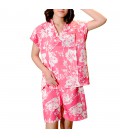 Жіночий банний костюм, короткий рукав, рожевий