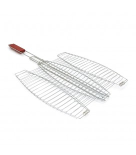 Решітка нержавіюча овальна для гриля - барбекю для 3ех риб 400 * 370 мм, ОЕМ