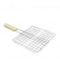 Решiтка для гриля, 23х22,5 см, дерев'яна ручка 21 см, нержавіюча сталь