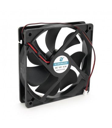 Кулер корпусний Merlion EZF 12025, 120x120x25mm, RPM 1100±10%, 12V/0.3A, 2-pin, Black, OEM