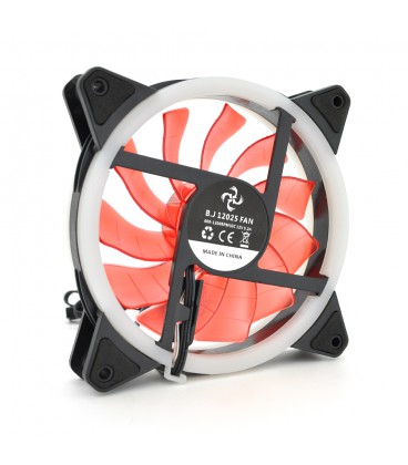 Кулер корпусной 12025 DC sleeve fan 3pin + 4pin - 120*120*25мм, 12V, 1200об/мин, Red, двухсторонний