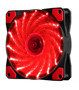 Кулер корпусний 12025 DC sleeve fan 3pin + 2pin - 120 * 120 * 25мм, 12V, 1100об / хв, 15LED, Red