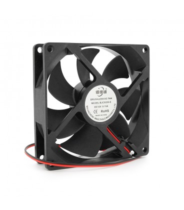 Кулер корпусный BRUSHLESS, 92x92x25mm, 12V/0.15A, 2-pin, Black, OEM
