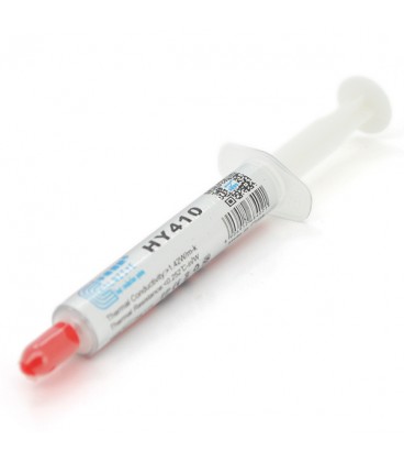 Паста термопровідна HY-410 2g, шприц, White, 1,42W/m-K, 0.262°C-in²/W, -30°≈280°, В'язкість -1K cPs, OEM Q20
