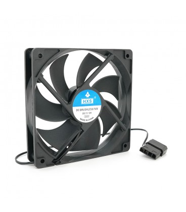 Кулер корпусний HXS, 1mm, 12V, 2-pin MOLEX, Black, OEM