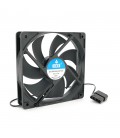 Кулер корпусний HXS, 1mm, 12V, 2-pin MOLEX, Black, OEM
