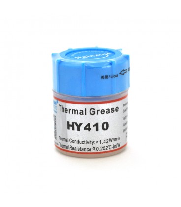 Паста термопровідна HY-410 15g, банка, White, 1,42W / m-K, 0.262 ° C-in² / W, -30 ° ≈280 °, В'язкість -1K cPs, OEM Q40