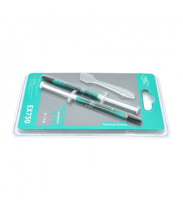 Паста термопроводная DeepCoo lEX750 3g, шприц, Gray, &gt,6.2 W/m-K, &lt,0,03C-in²/W, -50°≈250°, Вязкость -85K cPs, + лопатка + с