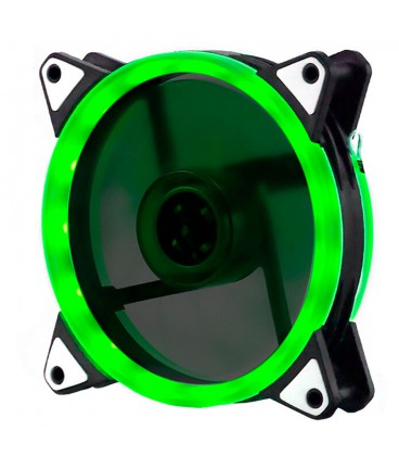 Кулер корпусний 12025 DC sleeve fan 4pin - 120*120*25мм, 12V, 1100об/хв, Green, двосторонній