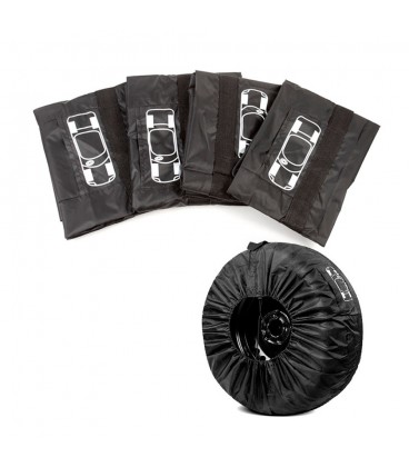 Набір чохлів для коліс, 4 шт, діамерт 80 cm, підходить для шин діаметром 19-23 дюйми, Black