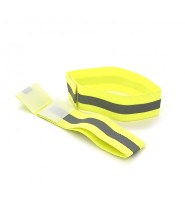 Глянцевый светоотражающий эластичный ремешок на запястье или щиколотку, цена за комплект 2шт, Light Yellow