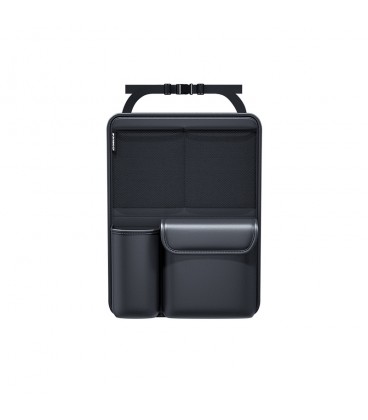 Автомобільний органайзер CABULE на сидіння, 46x33см, кріплення до сидінь ременями, 4 відділення, PV-шкіра, чорний