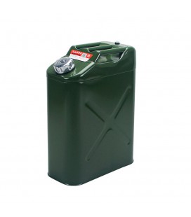 Каністра Merlion YT-HS-FV-20L, металева з клапаном + гнучка лійка, 20л, 340х165х460мм, Green