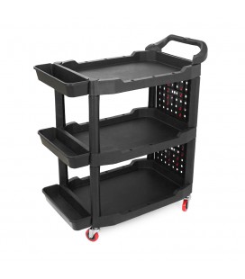 Пластиковий візок для інструментів, з перфорованою стінкою, 97.5х48х68мм, черний